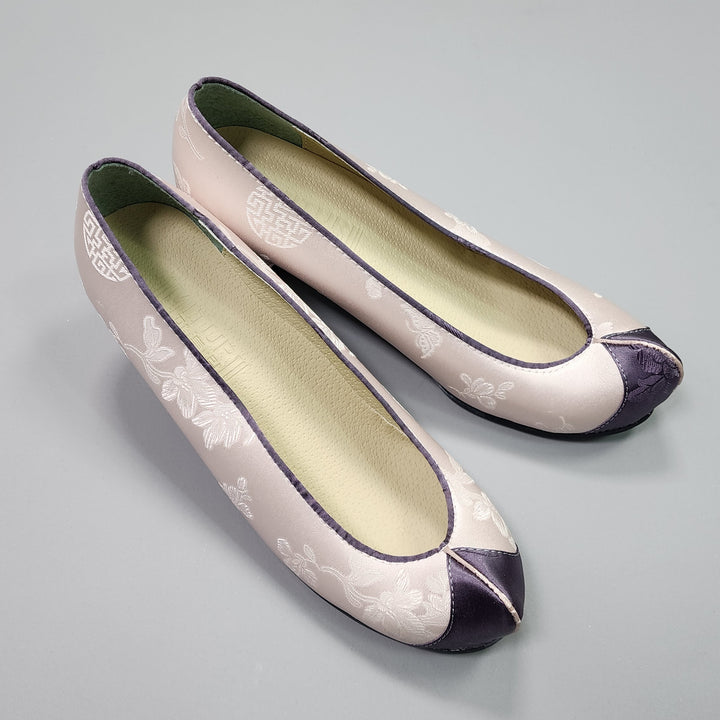 Korean Traditional Hanbok Shoes Socks for Woman Girl pastel Color Jacquard Fabric Footwear Wedding Birthday PU WS111