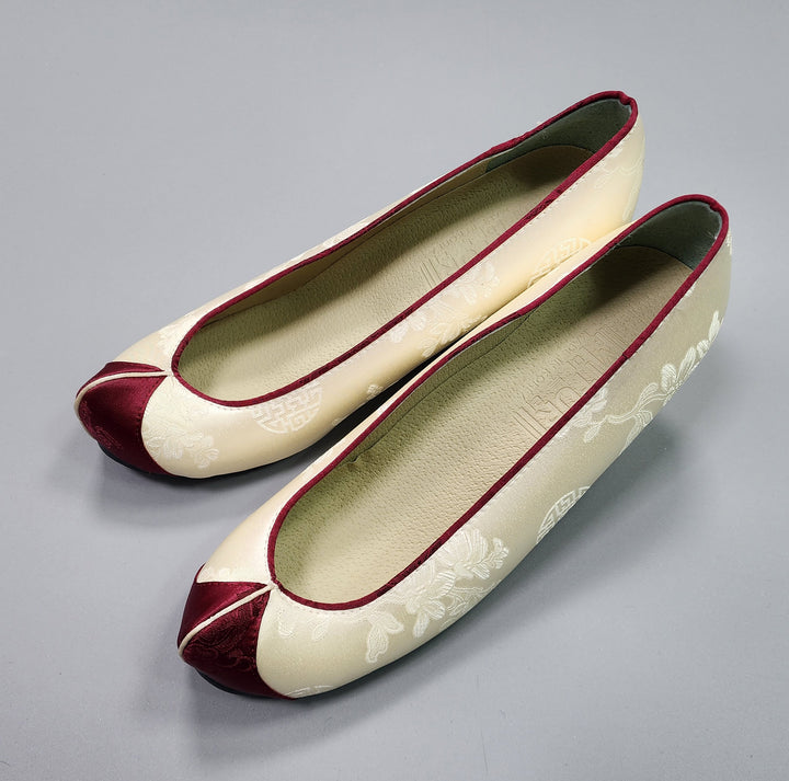Korean Traditional Hanbok Shoes Socks for Woman Girl pastel Color Jacquard Fabric Footwear Wedding Birthday PU WS111