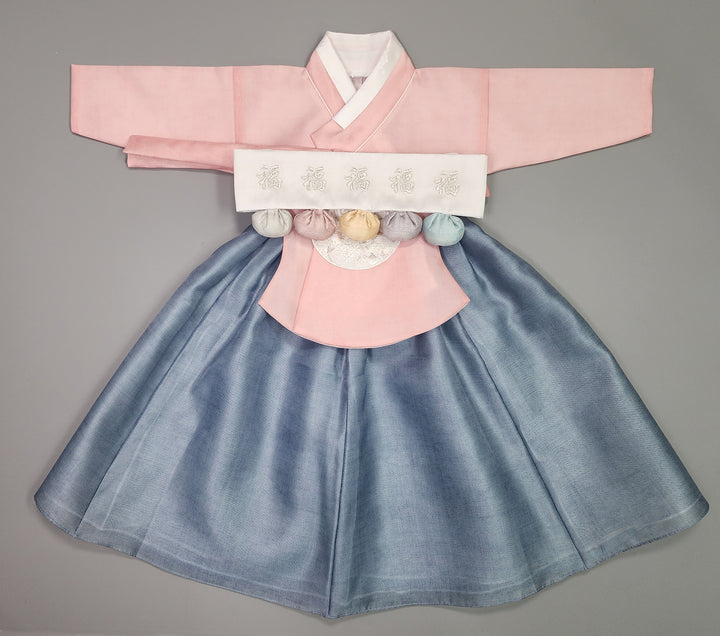 Hanbok Girl Baby Korea Traditional Clothing Set First Birthday Celebration Party 100th Birth Celebration 1–15 years Pink Blue