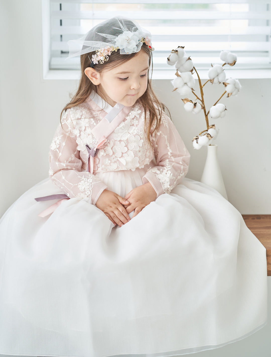 Hanbok Dress Girl Baby Korea Traditional Clothing Set First Birthday Celebration Party Celebration 1–10 Years Fancy Lace Dress OS105