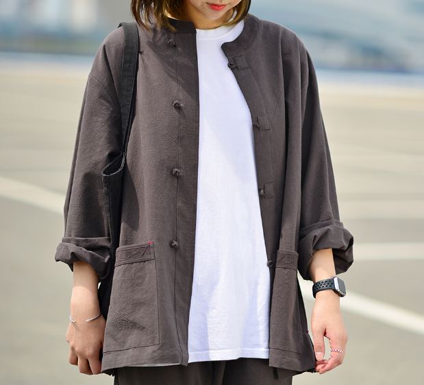 Korean Hanbok Washed 17's Dyed Cotton Common Use Man Woman Casual Daily Clothing BTS Charcoal 24014
