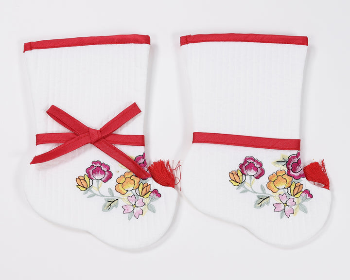 Korean Traditional Boy Girl Baby Hanbok Socks Beoseon 버선 Flower Embroidery&nbsp; Dol 1 Year SOC013