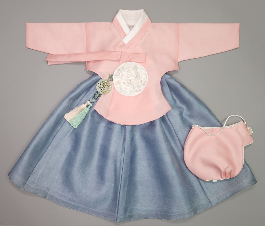 Hanbok Girl Baby Korea Traditional Clothing Set First Birthday Celebration Party 100th Birth Celebration 1–15 years Pink Blue