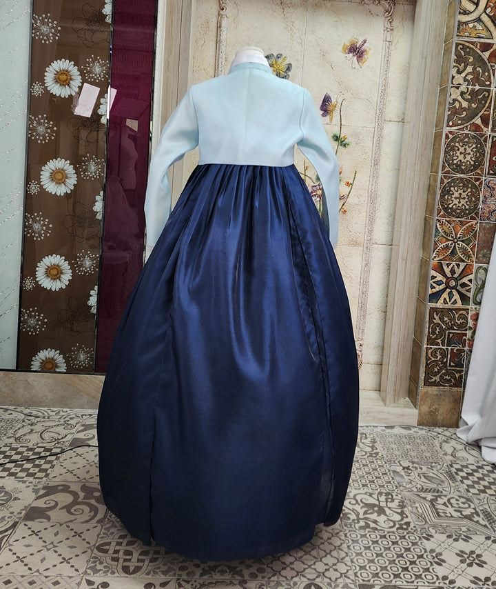 Korean Traditional Woman Personal Custom Hanbok Wedding Party Ceremony Pink Blue Navy Groom's Mom Hanbok&nbsp;OSW006