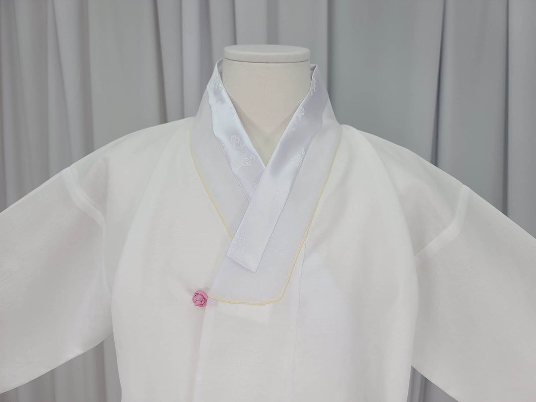 Korean Traditional Man Personal Custom Hanbok White Inner Top Jeogori Wedding Party Ceremony OSM133