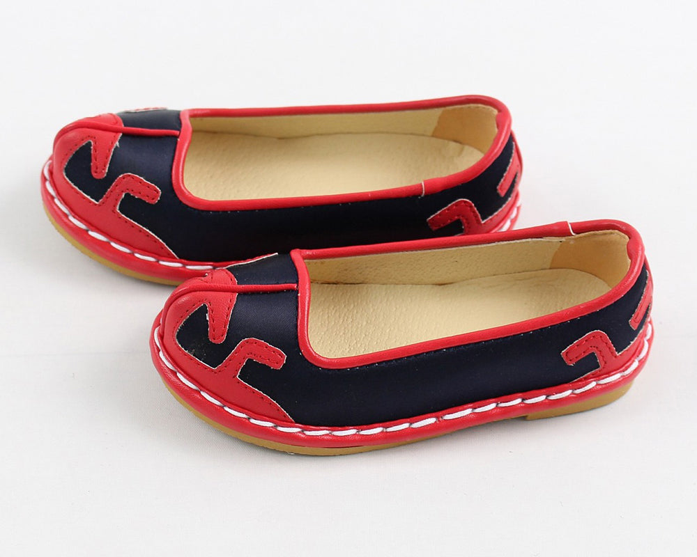 Korean Traditional Boy Baby Hanbok Shoes Ivory Red Color EJS014