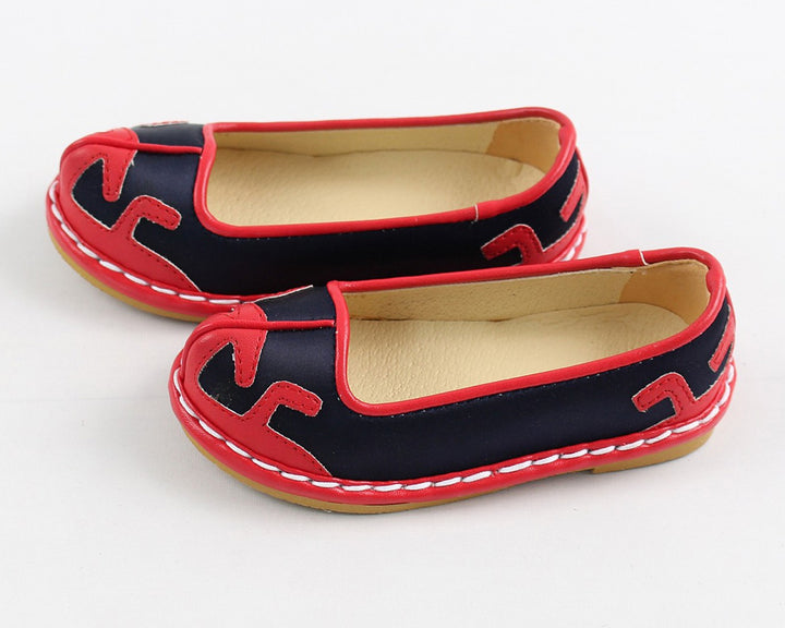 Korean Traditional Boy Baby Hanbok Shoes Ivory Red Color EJS014