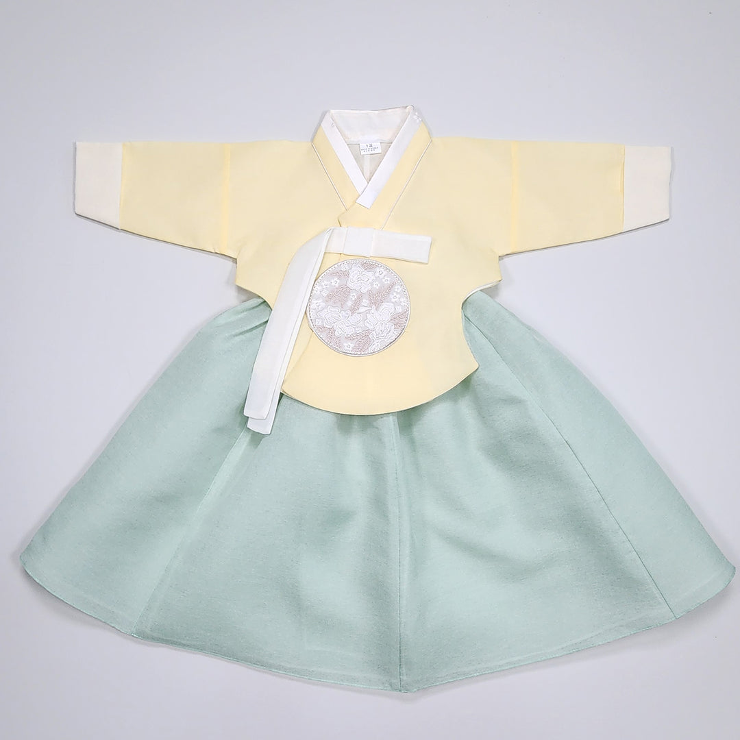 Hanbok Girl Baby Korea Traditional Clothing Set First Birthday Celebration Party 100th Birth Celebration 1–15 years Yellow HG356