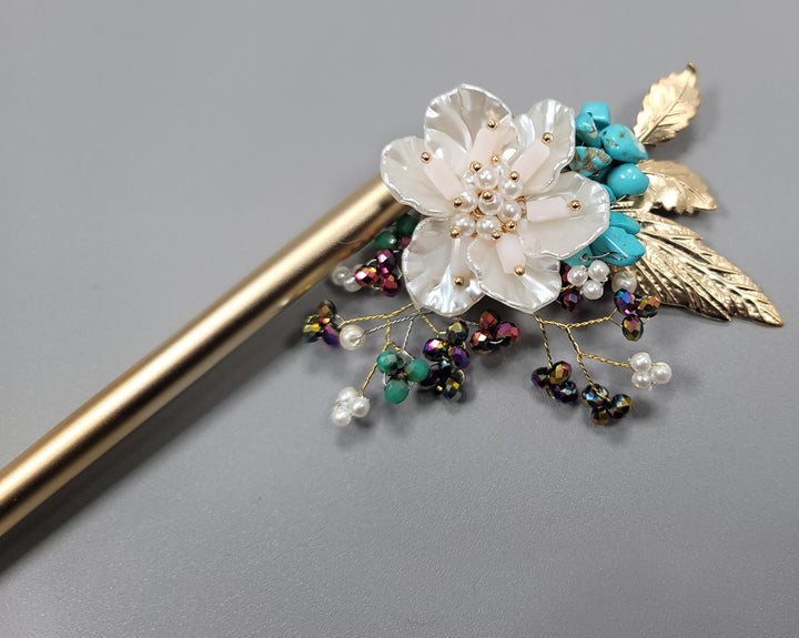 Korea Binyeo 비녀 Hair Accessory for Woman Hanbok Decoration Ornament Beads Flower 12