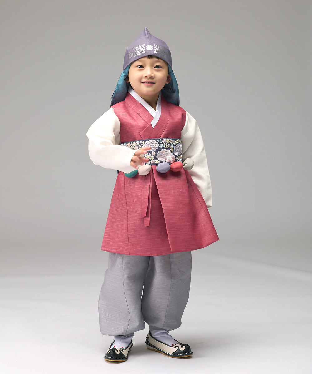 Korean Traditional Boy Baby Hanbok Dol Baikil Party Celebration 100th Days 1–10 Years Red DDB125