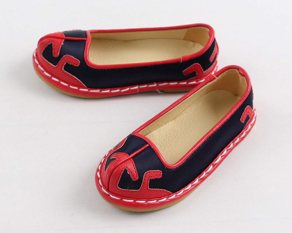Korean Traditional Boy Baby Hanbok Shoes Ivory Red Color EJS014