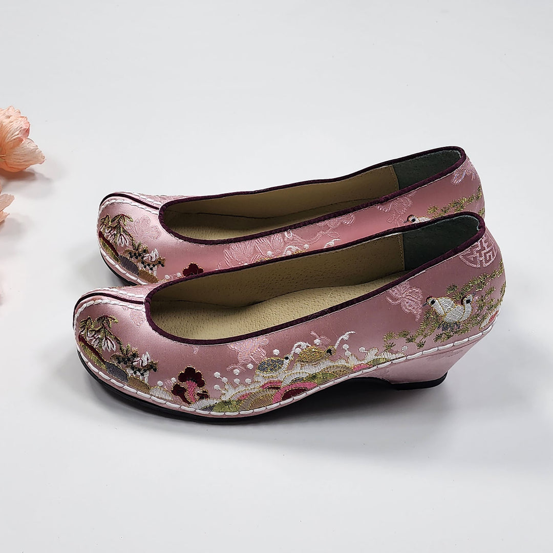 Korean Traditional Hanbok Shoes Socks for Woman Girl Purple&nbsp;Embroidery Footwear Wedding Birthday JTWS104