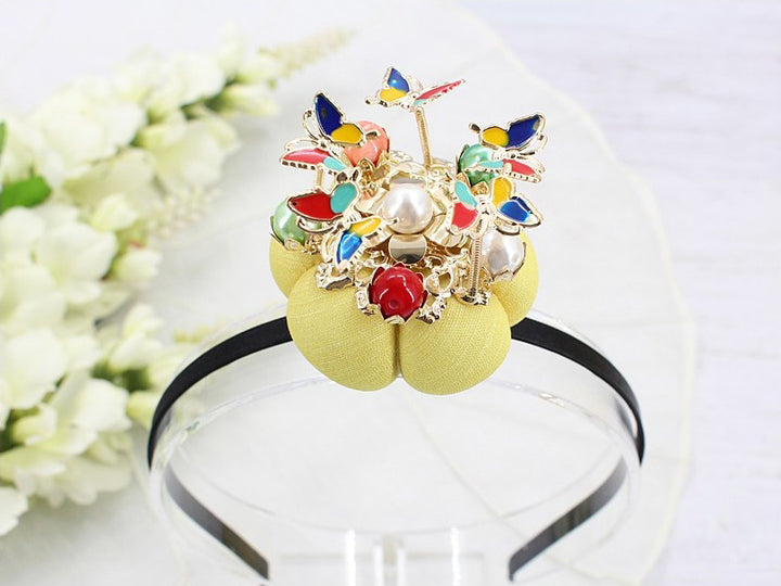 Girl's Hanbok Hair Accessory BASSI head&nbsp; band Piece, Korea Traditional Flower 떨잠 머리띠 J113