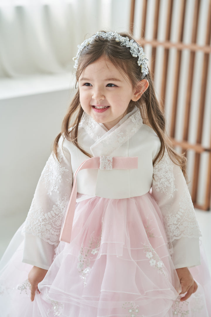 Hanbok Dress Girl Baby Korea Traditional Clothing Set First Birthday Celebration Party Celebration 1–10 Years Fancy Beads Dress OS101
