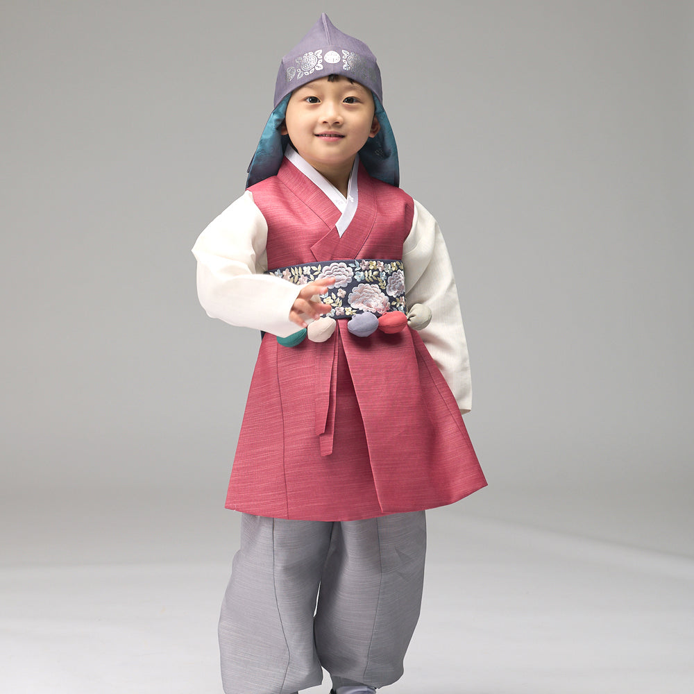 Korean Traditional Boy Baby Hanbok Dol Baikil Party Celebration 100th Days 1–10 Years Red DDB125
