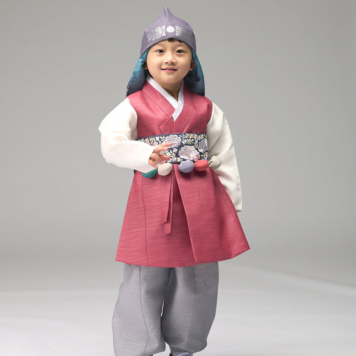 Korean Traditional Boy Baby Hanbok Dol Baikil Party Celebration 100th Days 1–10 Years Red DDB125