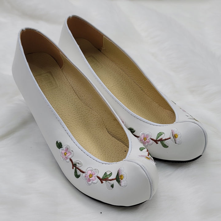 Korean Traditional Hanbok Shoes Socks for Woman Girl pastel Color White Embroidery Footwear Wedding Birthday PU WS107