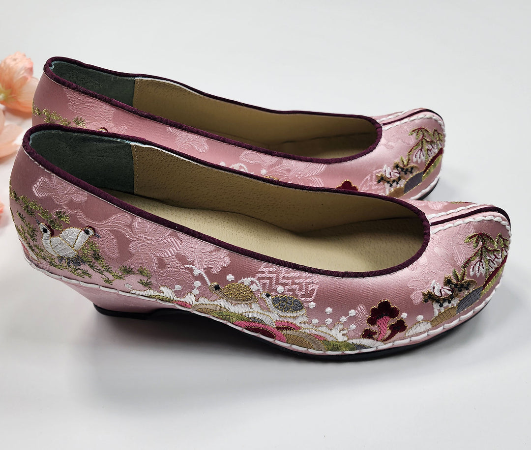 Korean Traditional Hanbok Shoes Socks for Woman Girl Purple&nbsp;Embroidery Footwear Wedding Birthday JTWS104