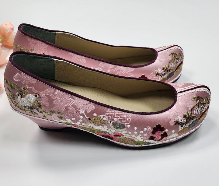 Korean Traditional Hanbok Shoes Socks for Woman Girl Purple&nbsp;Embroidery Footwear Wedding Birthday JTWS104