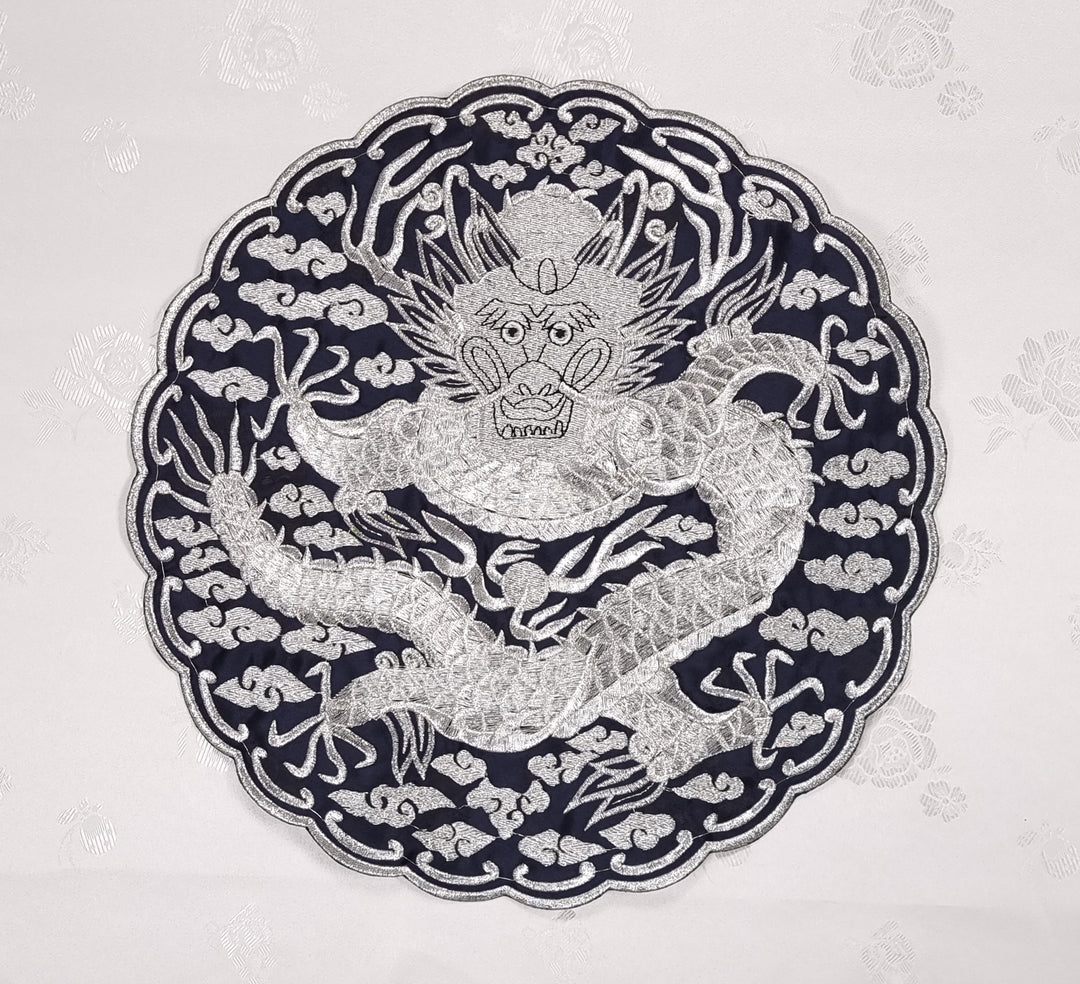 Korean Traditional Embroidery Patch Big Size 30 cm Clothing DIY Accessory King Design BAP003