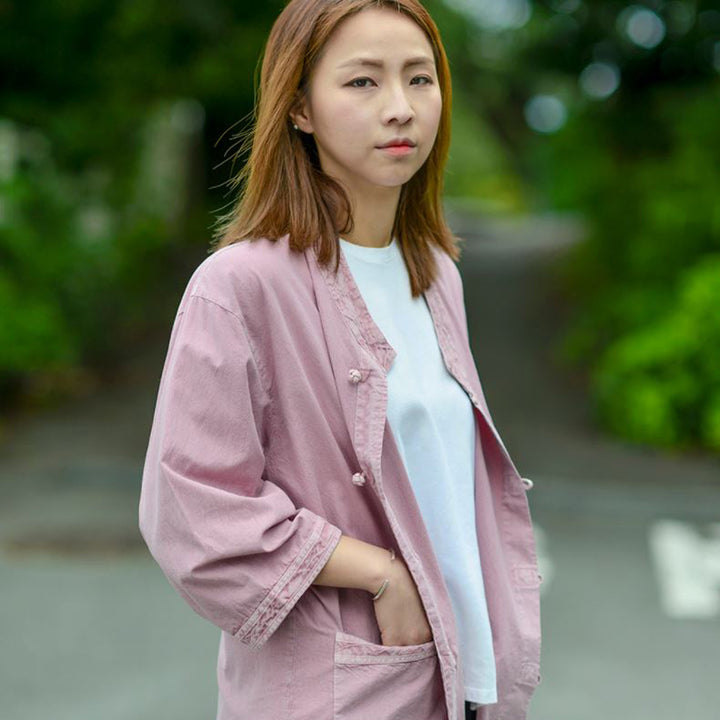 Korean Hanbok Washed Cotton Common Use Man Woman Casual Daily Clothing 3/4 Sleeve BTS 10097 Lilac
