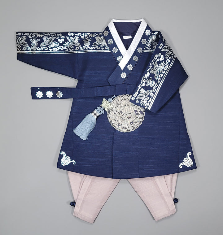 Korean Traditioanl Boy Baby Hanbok Dol Baikil Party Celebration 100th-8 Ages Silver Print