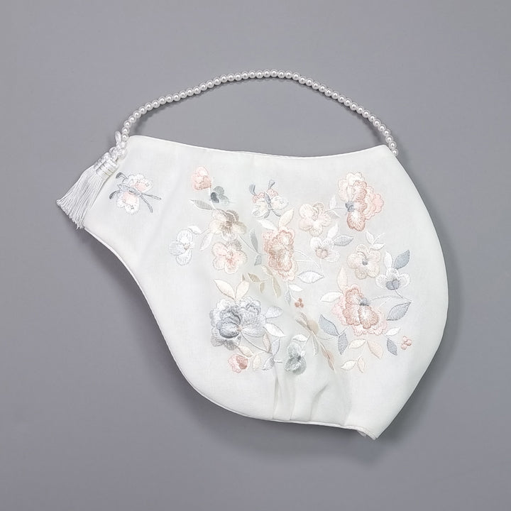 Hanbok Hat for Girl Baby Korea Traditional Hanbok Cap 조바위 White Embroidery 1 Age OS01