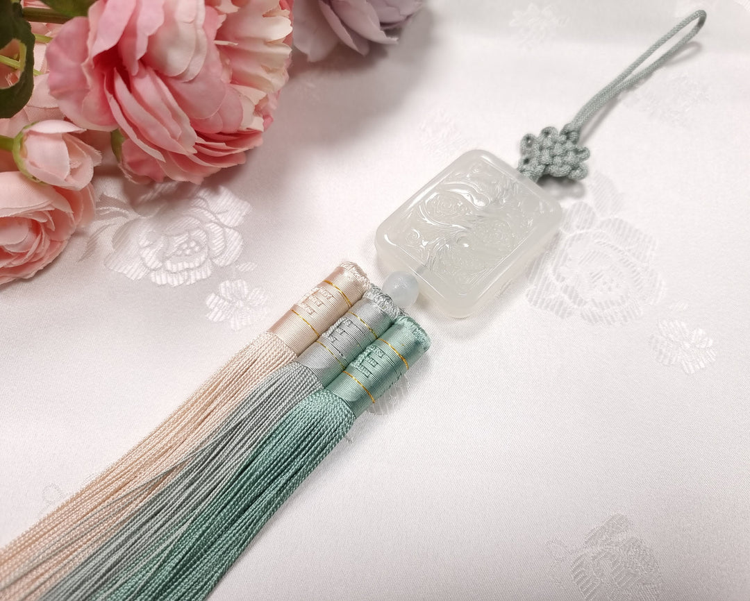 Hanbok Accessory Norigae 노리개 Baby Girl Boy Ornament Rectangle Tassel 35 cm JTN114