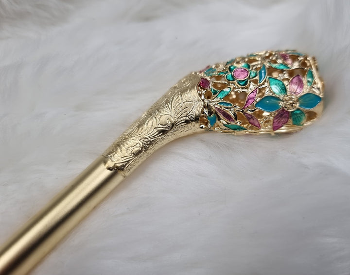 Korea Binyeo 비녀 Hair Accessory for Woman Hanbok Decoration Ornament Gold Silver Flower 36 cm 20