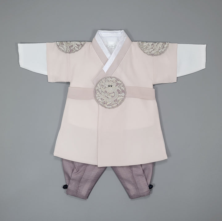 Korean Traditioanl Boy Baby Hanbok Dol Baikil Party Celebration 100th-8 Ages Beige Kings Design