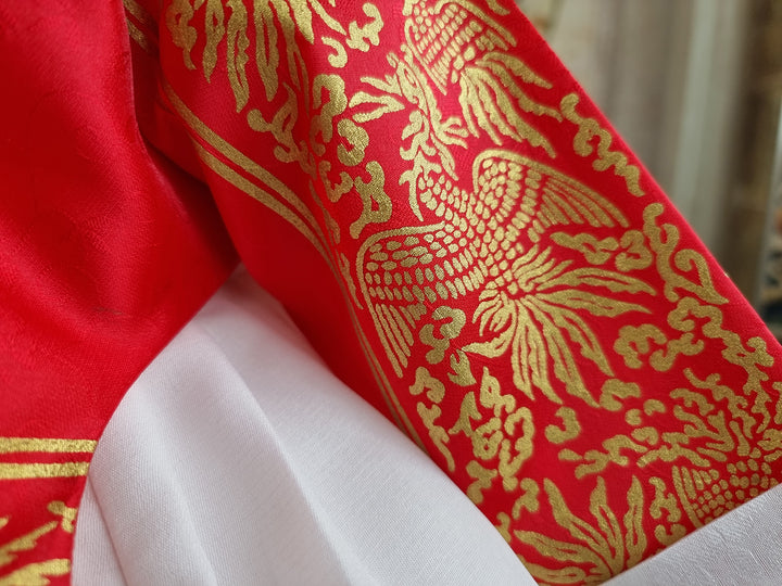 Hanbok Dress Girl Baby Korea Traditional Clothing Set First Birthday Celebration Party Celebration 1–8 Years Red Fancy Gold Print OS207