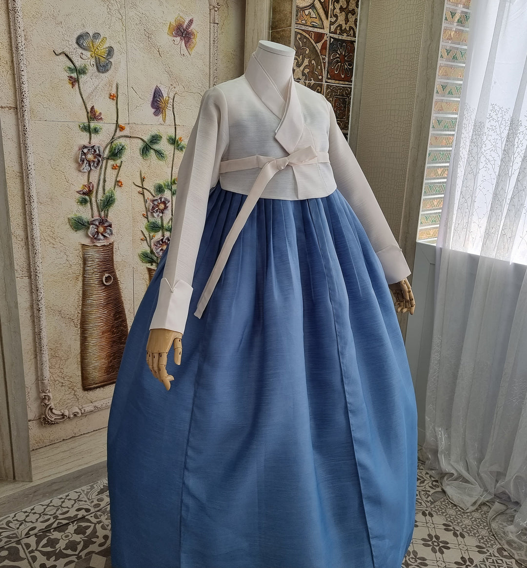 Korean Traditional Woman Man Couple Personal Custom Hanbok Wedding Party Ceremony Blue Hanbok OSF131