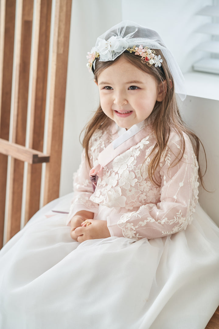 Hanbok Dress Girl Baby Korea Traditional Clothing Set First Birthday Celebration Party Celebration 1–10 Years Fancy Lace Dress OS105