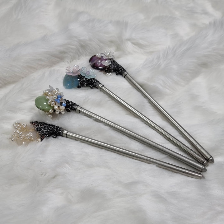 Korea Binyeo 비녀 Hair Accessory for Woman Hanbok Decoration Ornament Beads Flower 26cm 17