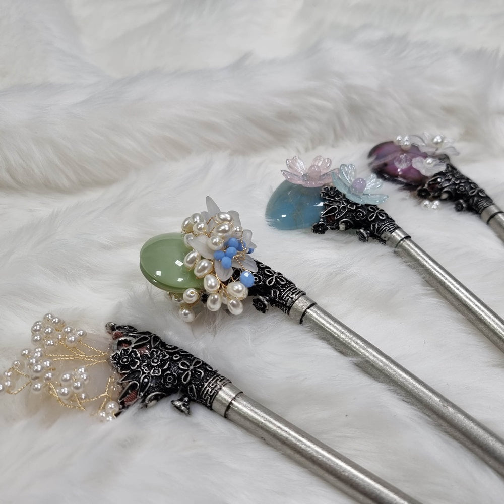 Korea Binyeo 비녀 Hair Accessory for Woman Hanbok Decoration Ornament Beads Flower 26cm 17