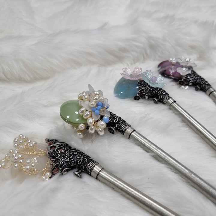 Korea Binyeo 비녀 Hair Accessory for Woman Hanbok Decoration Ornament Beads Flower 26cm 17