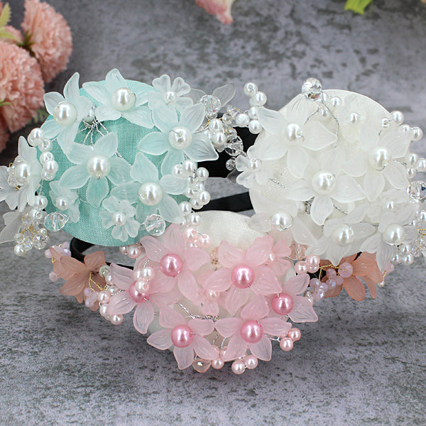 Girl's Hanbok Hair Accessory BASSI head&nbsp; band Piece, Korea Traditional Pastel Big Flower J124
