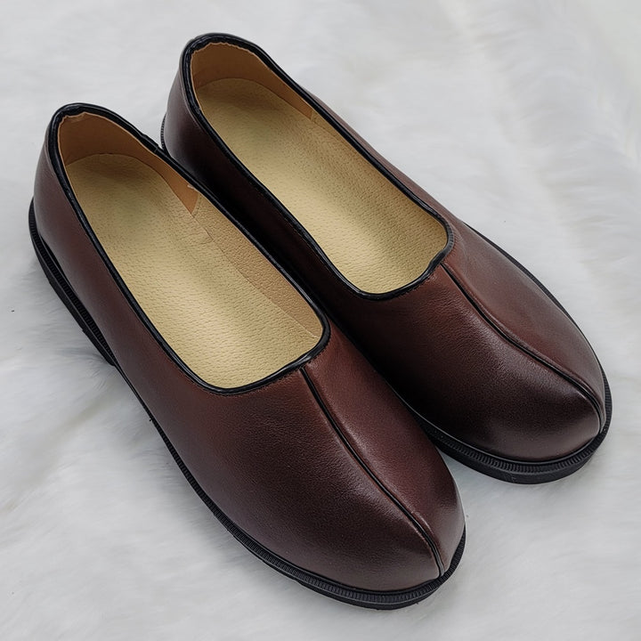 Korean Traditional Hanbok Shoes for Man Men 갓신 Brown Color Footwear Wedding Birthday Leather
