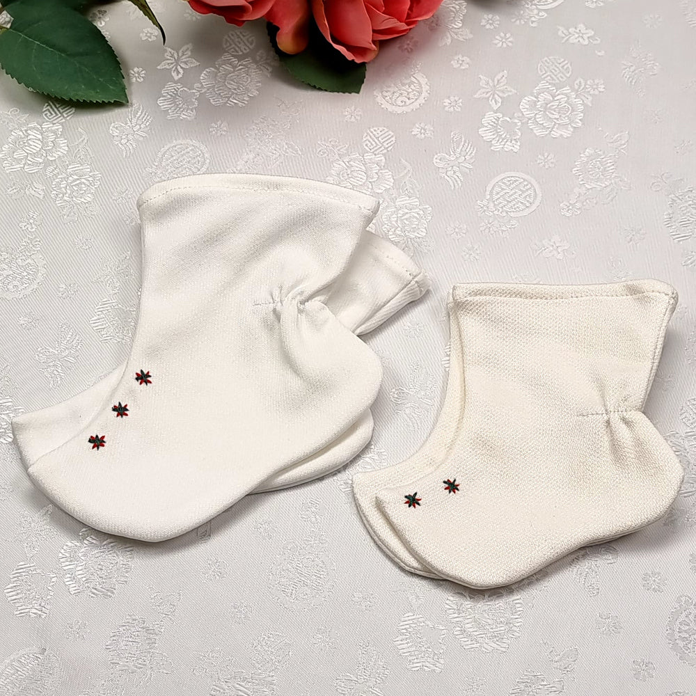 Korean Traditional Boy Girl Baby Hanbok Socks Beoseon 버선 Ivory Baikil Dol 1 Year SOC019