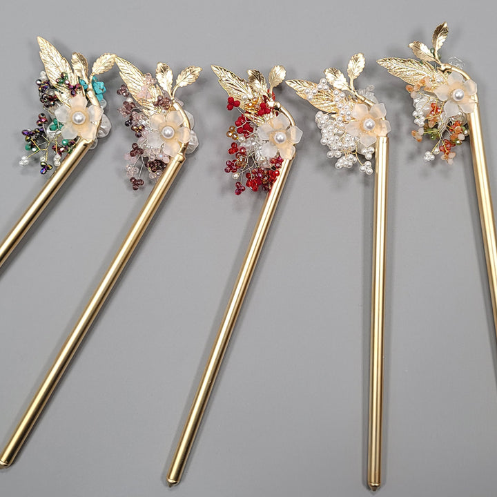 Korea Binyeo 비녀 Hair Accessory for Woman Hanbok Decoration Ornament Beads Flower 12