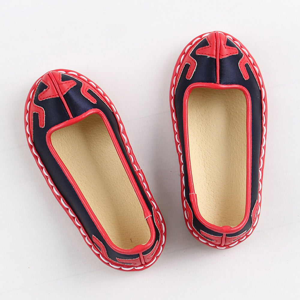 Korean Traditional Boy Baby Hanbok Shoes Ivory Red Color EJS014