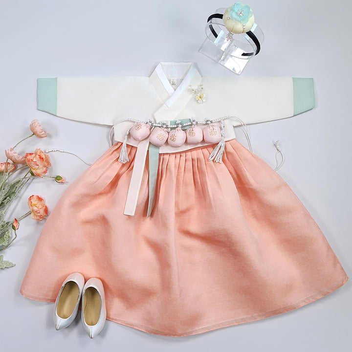 Korean Traditional Baby Girl Hanbok Clothing 1 Age Dol Party Celebration pastel 1–15 Ages OS175