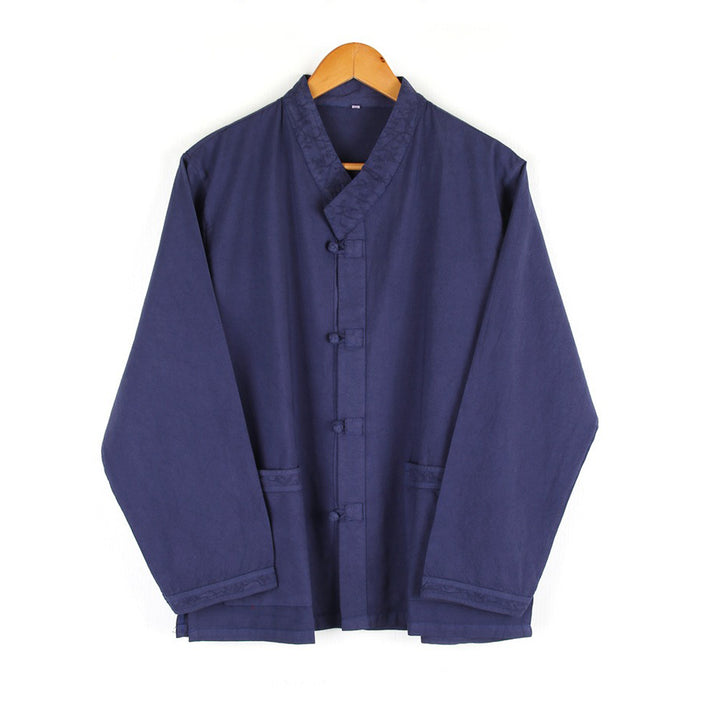Korean Hanbok Washed Cotton Common Use Man Woman Casual Daily Clothing V Neck Open Jacket Pants Set JH107