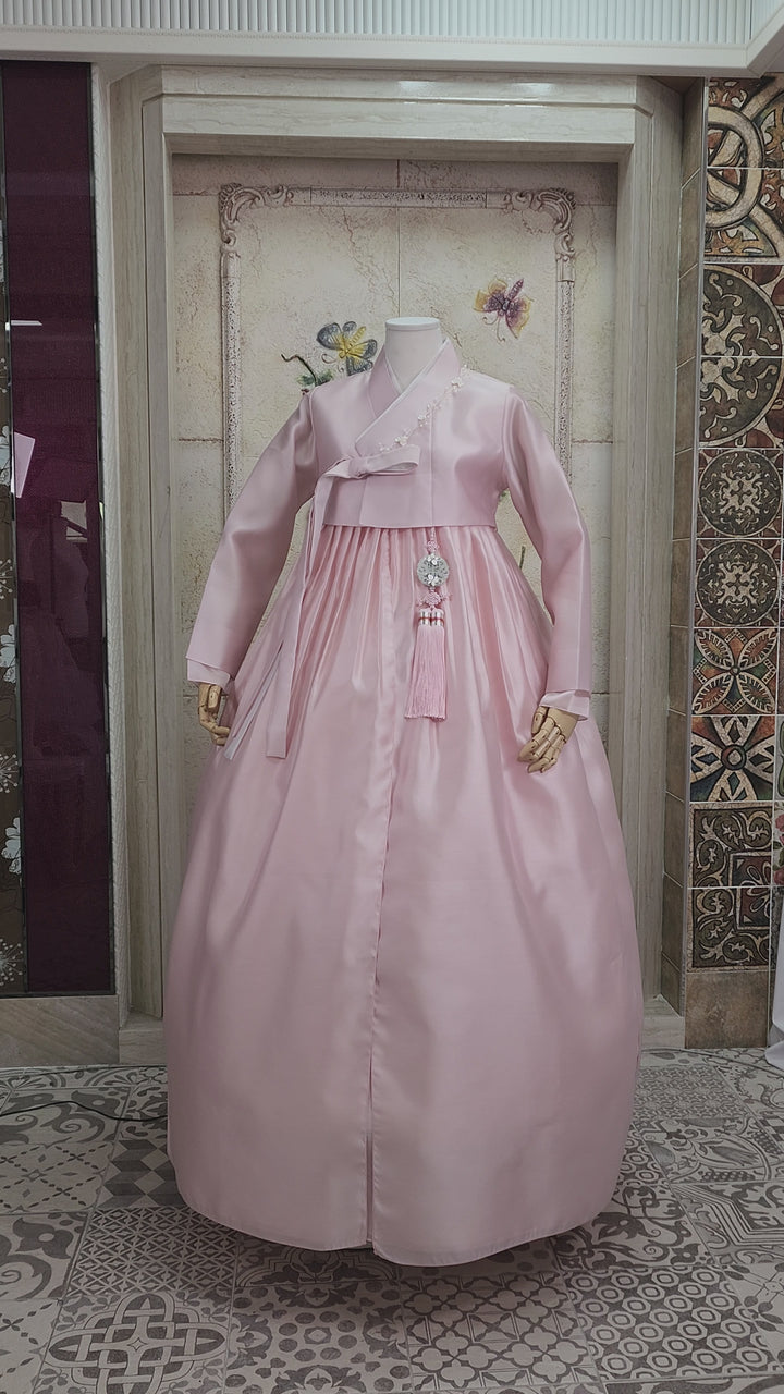 Korean Traditional Woman Personal Custom Hanbok Wedding Party Ceremony Pink Hanbok OSW003